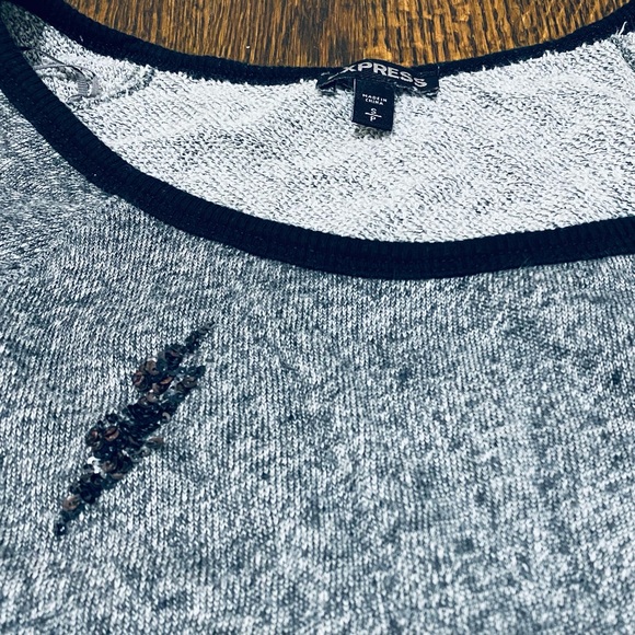 EUC Express sequin lightning bolt cropped sweater - Picture 3 of 7